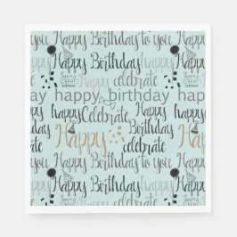 Mint Fun Happy Balloons Birthday Serviette