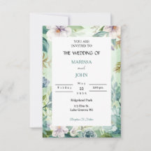 Mint-Garten-Eleganz Hochzeitseinladung
