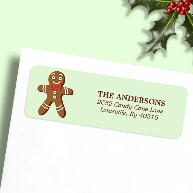 Mint Gingerbread Mann Weihnachtszeit Rücksendeadre (Von Creator hochgeladen)