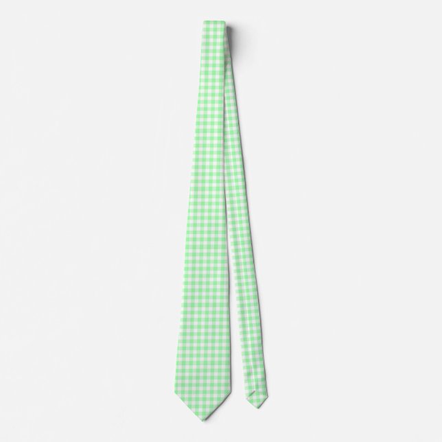 Mint Gingham Krawatte (Vorderseite)