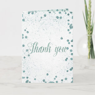 Mint Glam Confetti Dots Vielen Dank Dankeskarte
