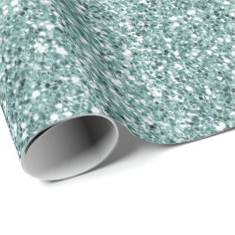 Mint Glam Glitz Glitzer Geschenkpapier