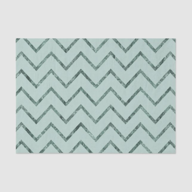 Mint Glam Zickzack Zigzag Streifen Seidenpapier (Vorderseite)