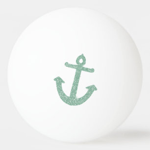Mint Glitter Anchor Tischtennisball