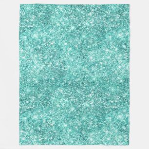 Mint Glitz Glitzer Fleecedecke