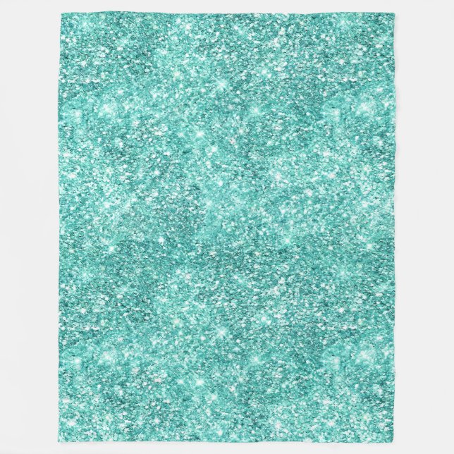 Mint Glitz Glitzer Fleecedecke (Vorderseite)