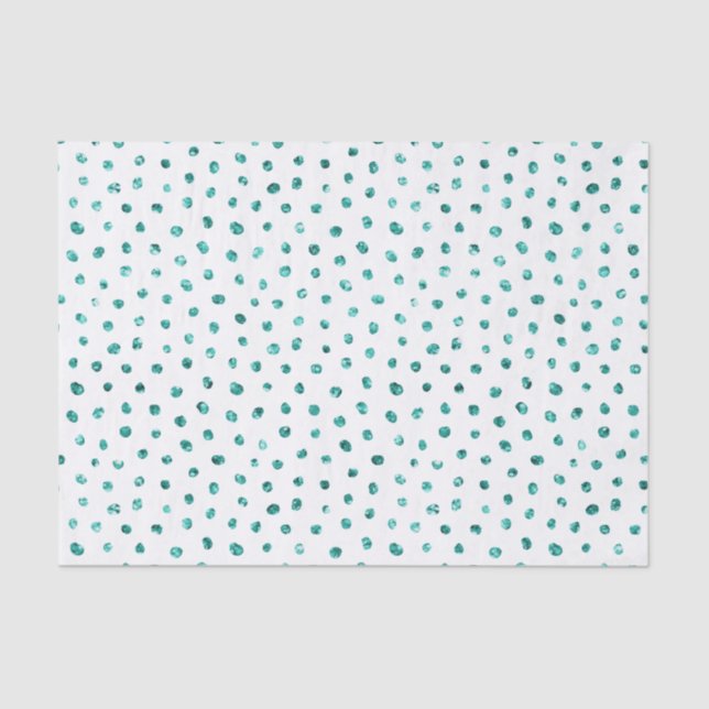 Mint Glitzer Dots Geburtstag Seidenpapier (Vorderseite)