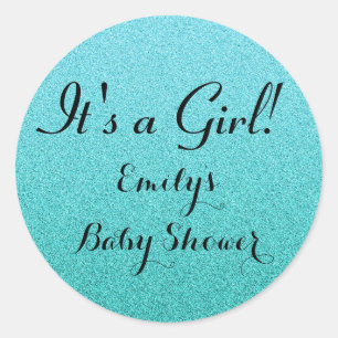 Mint Glitzer Es ist Girl Baby Duwer Fevor Sticker