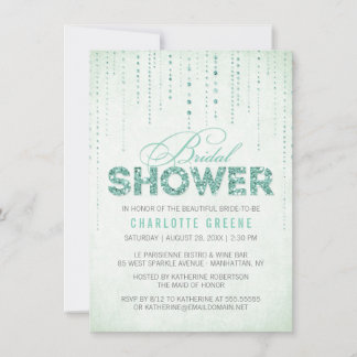 Mint Glitzer Look Brautparty -4,5" x 6,25" Einladung