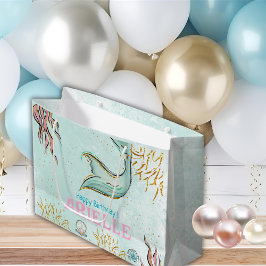 Mint Glitzer Meerjungfrauenschwanz unter dem Meer  Große Geschenktüte