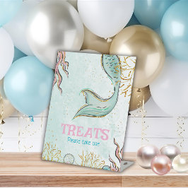 Mint Glitzer Meerjungfrauenschwanz unter dem Meer  Sockelschild