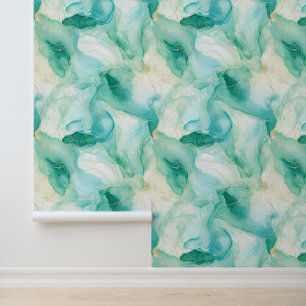 Mint Gold Abstrakt Mermaid Tapete