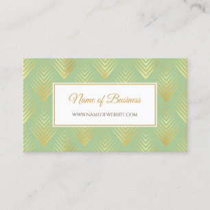 Mint Gold Chevron Rahmen Design Visitenkarte