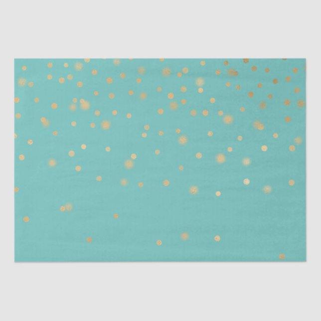Mint Gold Confetti Seidenpapier (Vorderseite)