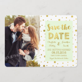 Mint Gold Confetti Wedding Foto Save the Date