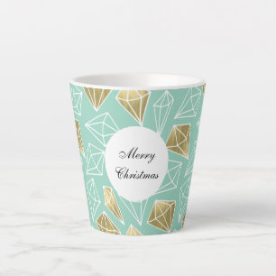 Mint Gold Diamonds Weihnachten Milchtasse