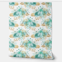 Mint Gold Floral Tapete