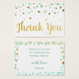 Mint Gold Glitzer Confetti Geburtstag Vielen Dank