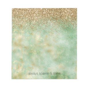 Mint Gold Glitzer Notizblock