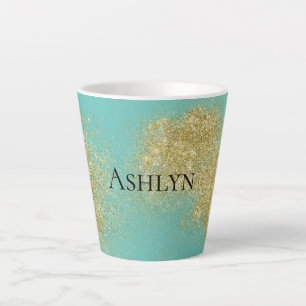 Mint Gold Glitzy Glitzer Milchtasse