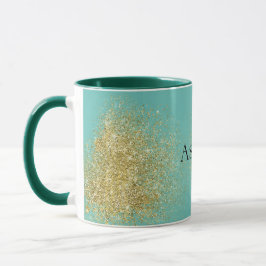 Mint Gold Glitzy Glitzer Tasse