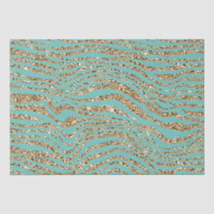 Mint Gold Imitats Glitzer Zebra Seidenpapier