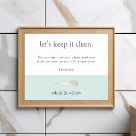 Mint & Gold Whisk Bäckerei Badezimmer Handwäsche Poster