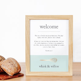 Mint & Gold Whisky | Bäckerei Covid Safety Willkom Poster