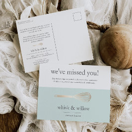 Mint & Gold Whisky | Wiedereröffnung der Bäckerei Postkarte