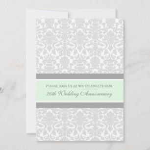 Mint Gray Damask 20-Jährige Party Einladung