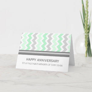 Mint Gray Zickzack Anniversary Card Karte
