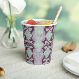 Mint green and lavender purple patterns AI art  Pappbecher