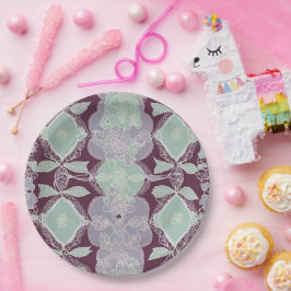 Mint green and lavender purple patterns AI art  Pappteller