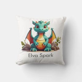 Mint Green Baby Dragon Fantasy Personalisiert Kissen