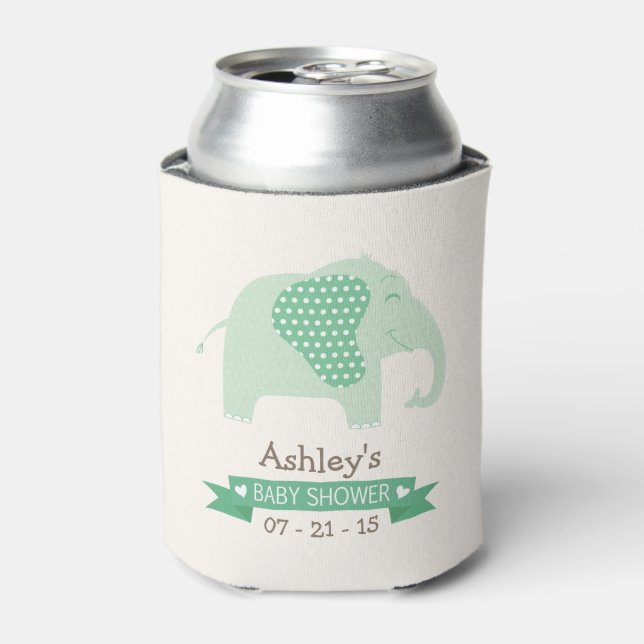Mint Green Baby Elephant Babydusche Dosenkühler (Kanne Vorderseite)