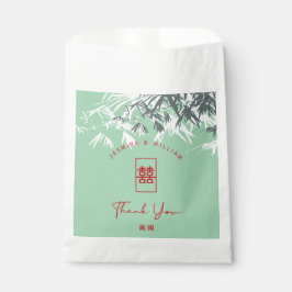 Mint Green Bamboo Blätter Double Xi Chinesisch Hoc Geschenktütchen