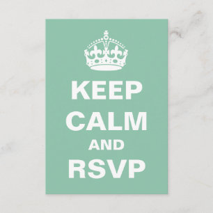 Mint Green Behalt Calm Wedding RSVP Karte