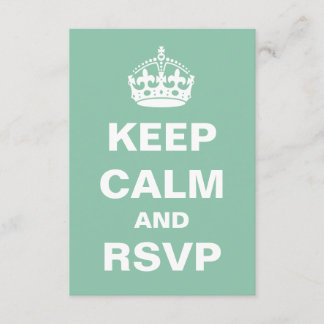 Mint Green Behalt Calm Wedding RSVP Karte