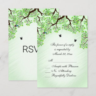Mint Green Bicycle Thema Hochzeit RSVP Karte