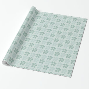 Mint Green Blue Floral Blooms Geschenkpapier