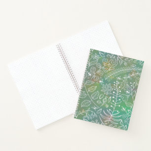 Mint Green Boho Batik Botanicals Beautiful Notizbuch