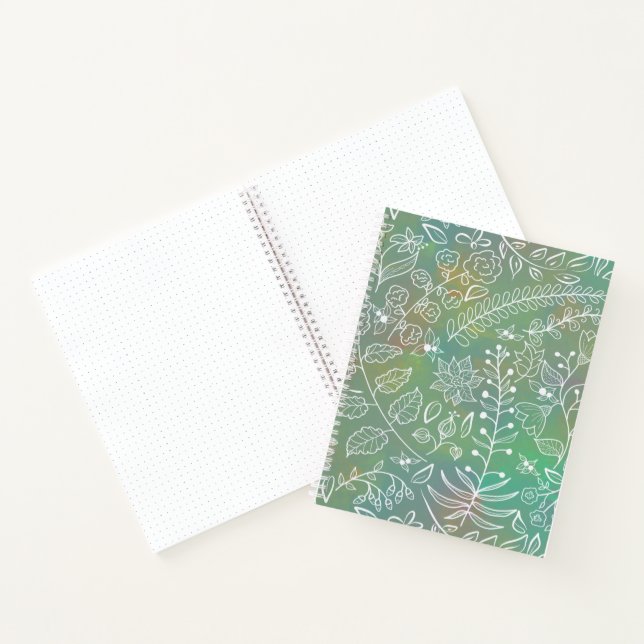 Mint Green Boho Batik Botanicals Beautiful Notizbuch (Innenseite)