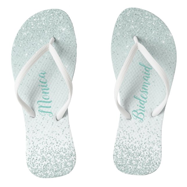 Mint Green Bridesmaid Hochzeit Flip Flops (Fußbett)