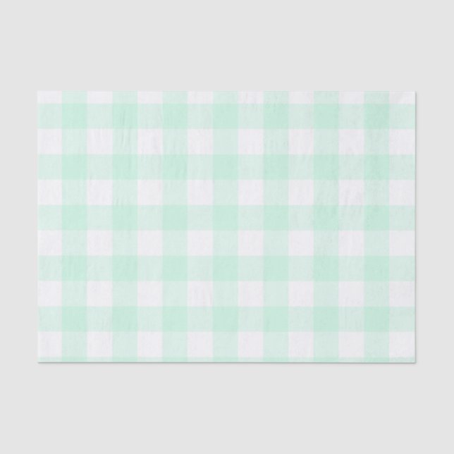 Mint Green Buffalo Karo Pattern Seidenpapier (Vorderseite)