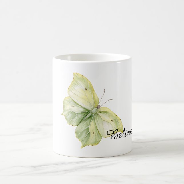 Mint Green Butterfly Believe Kaffeetasse (Mittel)