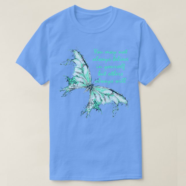 Mint Green Butterfly Mental Health Awareness5779 T-Shirt (Design vorne)