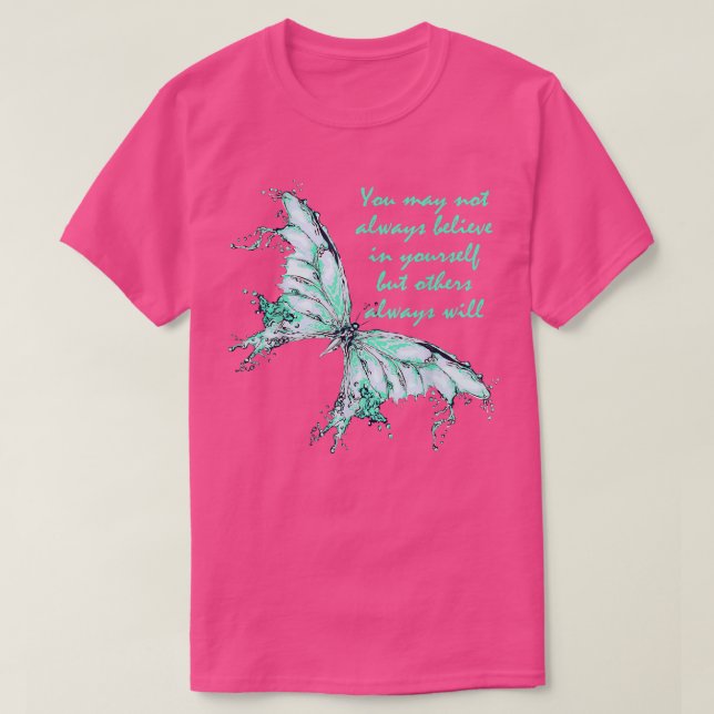 Mint Green Butterfly Mental Health Awareness5780 2 T-Shirt (Design vorne)