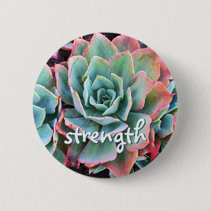 Mint Green Cactus succulent Foto Strength Script Button