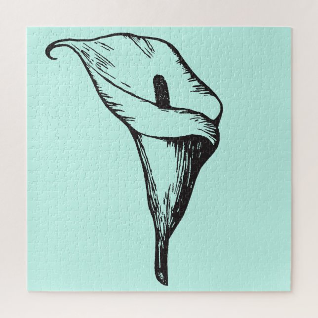 Mint Green Calla Lily Botanische Blume Floral Puzzle (Vertikal)