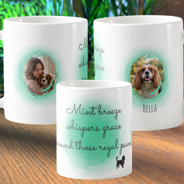 Mint Green Cavalier King Custom Photo Kaffeetasse (Von Creator hochgeladen)